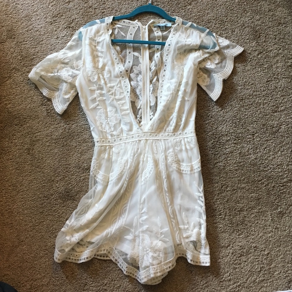 Elegant White Lace Romper